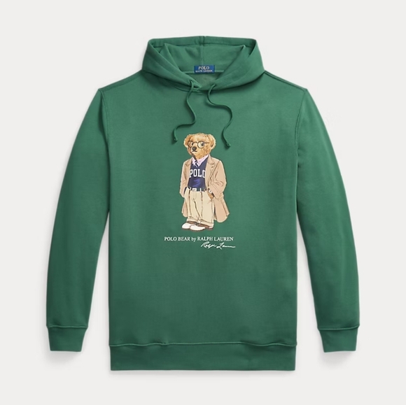 NEW Polo Bear Fleece Hoodie Color Washed Forrest NWT - Picture 2 of 5